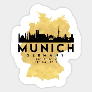 Munich Germany Skyline Map Art Sticker